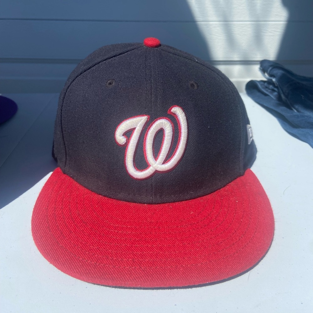 Men's Washington Nationals New Era Navy/Red Fitted Hat